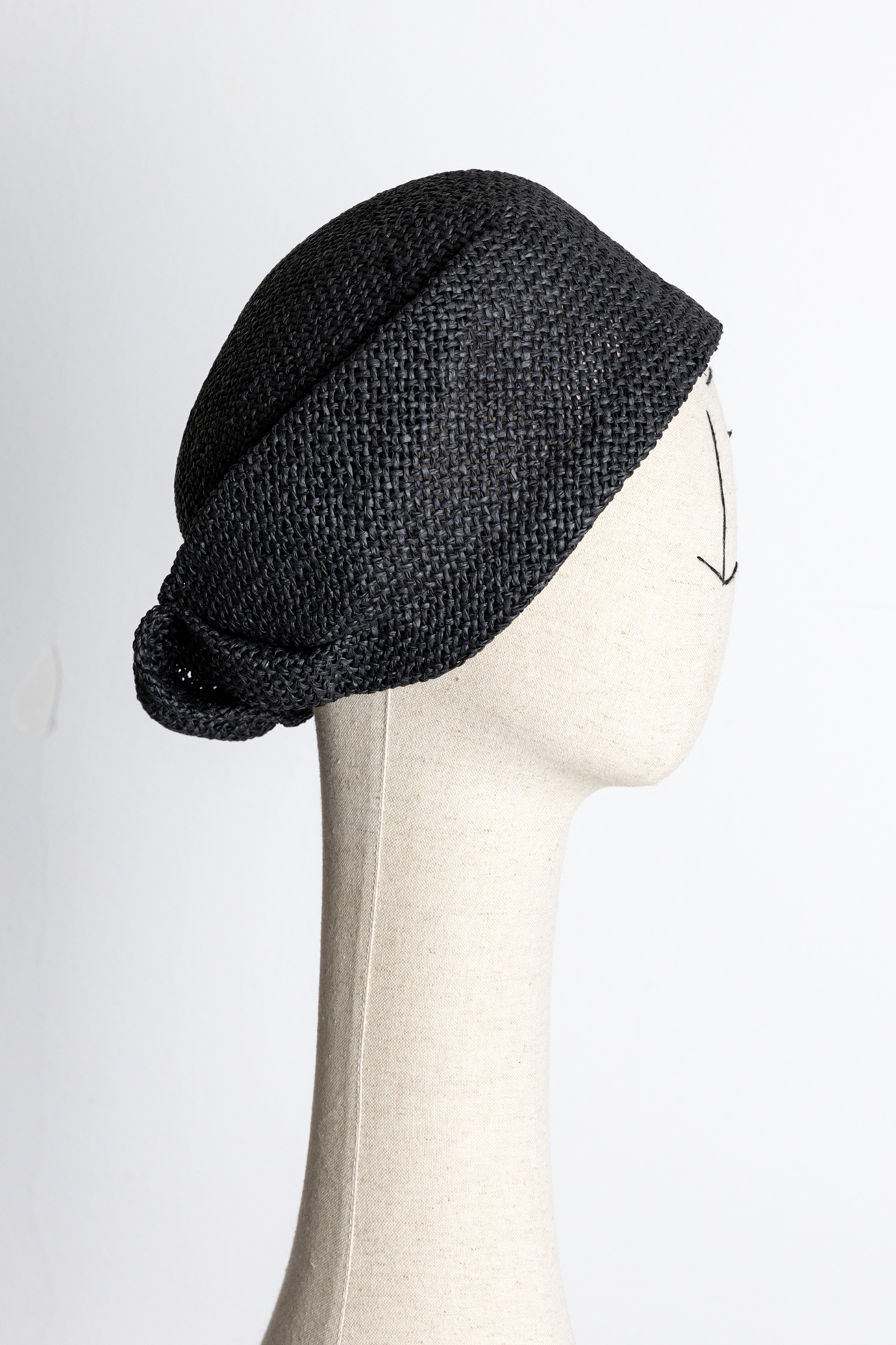  Turbante Carta ritorta nera